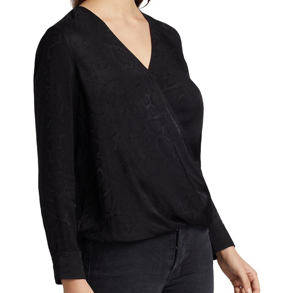 RAILS | Hillary Illusion Snakeskin Print Wrap Top